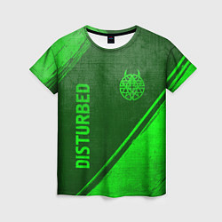 Футболка женская Disturbed - green gradient вертикально, цвет: 3D-принт
