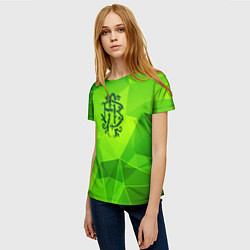 Футболка женская Nickelback green poly, цвет: 3D-принт — фото 2