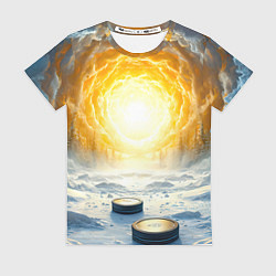 Футболка женская Шайбы в лесу, цвет: 3D-принт