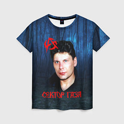 Женская футболка Юрий Хой синий фон леса