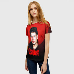 Футболка женская Юрий Клинских красная луна, цвет: 3D-принт — фото 2