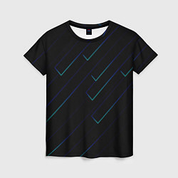 Женская футболка Color blue black
