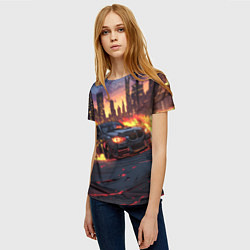 Футболка женская BMW огненная дорога, цвет: 3D-принт — фото 2