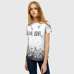 Футболка женская Bon Jovi - white gradient посередине, цвет: 3D-принт — фото 2