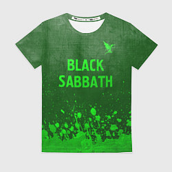 Футболка женская Black Sabbath - green gradient посередине, цвет: 3D-принт