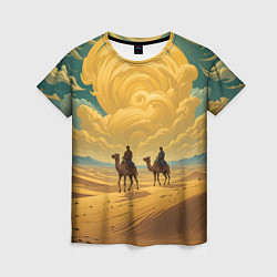 Футболка женская В пустыне на верблюдах, цвет: 3D-принт