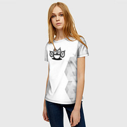 Футболка женская Five Finger Death Punch white poly, цвет: 3D-принт — фото 2