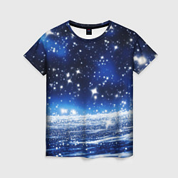 Женская футболка Космический синий абстрактный фон - текстура