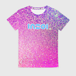 Женская футболка Inzoi лого и розовые блестки