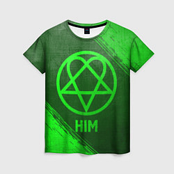 Футболка женская HIM - green gradient, цвет: 3D-принт