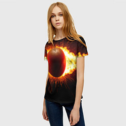 Футболка женская Ядро для талкания в огне, цвет: 3D-принт — фото 2