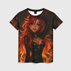 Футболка женская Горячая пиро архонт Мавуика - Genshin Impact, цвет: 3D-принт