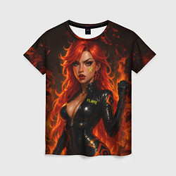 Футболка женская Пламенная Мавуика - Genshin Impact, цвет: 3D-принт