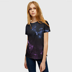 Футболка женская Color black blue pink, цвет: 3D-принт — фото 2