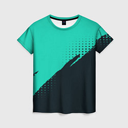 Футболка женская Color black light blue, цвет: 3D-принт