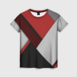 Футболка женская Color black red grey, цвет: 3D-принт