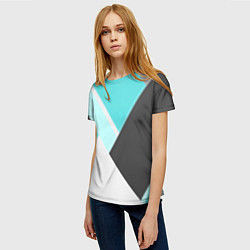 Футболка женская Color black blue, цвет: 3D-принт — фото 2