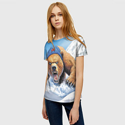 Футболка женская Злой русский медведь, цвет: 3D-принт — фото 2