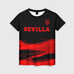 Футболка женская Sevilla - red gradient посередине, цвет: 3D-принт