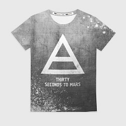 Женская футболка Thirty Seconds to Mars - grey gradient