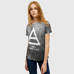 Футболка женская Thirty Seconds to Mars - grey gradient, цвет: 3D-принт — фото 2