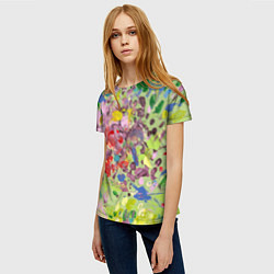 Футболка женская Flower glade in dance, цвет: 3D-принт — фото 2