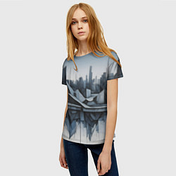 Футболка женская Небоскребы и скалы, цвет: 3D-принт — фото 2