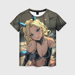 Футболка женская Блондинка в костюме кошечки, цвет: 3D-принт