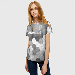 Футболка женская Among Us - grey gradient посередине, цвет: 3D-принт — фото 2