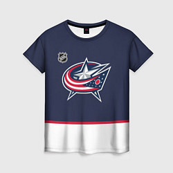 Футболка женская Коламбус Блю Джекетс хоккей, цвет: 3D-принт