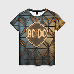 Футболка женская ACDC винтажный логотип, цвет: 3D-принт