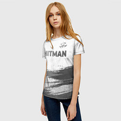 Футболка женская Hitman - white gradient посередине, цвет: 3D-принт — фото 2