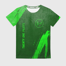 Футболка женская Twenty One Pilots - green gradient вертикально, цвет: 3D-принт