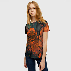 Футболка женская Шлем кибернетического самурая, цвет: 3D-принт — фото 2