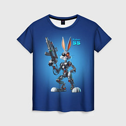 Футболка женская Cyborg Bugs Bunny with a gun - ai art fantasy, цвет: 3D-принт