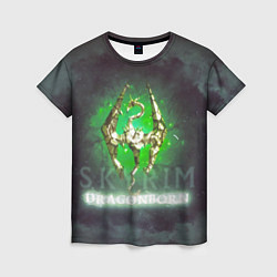 Футболка женская Skyrim gold logo Dragonborn, цвет: 3D-принт