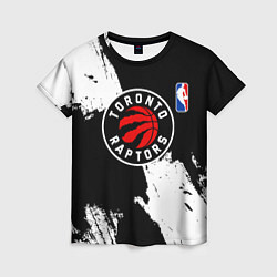Женская футболка Торонто Рэпторс - черно белые брызги