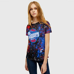 Футболка женская Клипперс - цветовой хаос, цвет: 3D-принт — фото 2