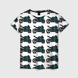 Футболка женская Motorbike blue, цвет: 3D-принт