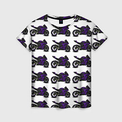Футболка женская The motorcycle is dark purple, цвет: 3D-принт