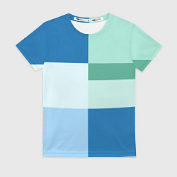Футболка женская Мятное небо колор-блок, цвет: 3D-принт