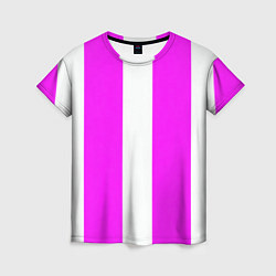Футболка женская Color white pink line, цвет: 3D-принт