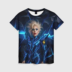 Футболка женская Леди Гага женщина молния, цвет: 3D-принт
