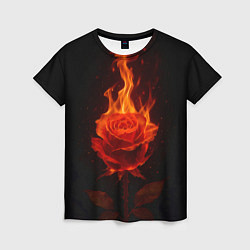 Футболка женская Flaming rose, цвет: 3D-принт