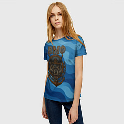 Футболка женская ВМФ агрессивный русский волк, цвет: 3D-принт — фото 2
