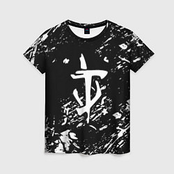 Футболка женская Doom белые краски штрихи, цвет: 3D-принт