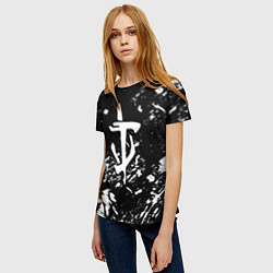 Футболка женская Doom белые краски штрихи, цвет: 3D-принт — фото 2