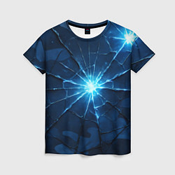 Женская футболка Синий камуфляж со вспышками