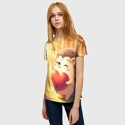Футболка женская Солнечный ёж в лесу, цвет: 3D-принт — фото 2