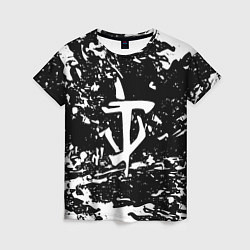 Женская футболка Doom краски белые штрихи